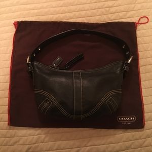 COACH Authentic Leather Small Black Handbag